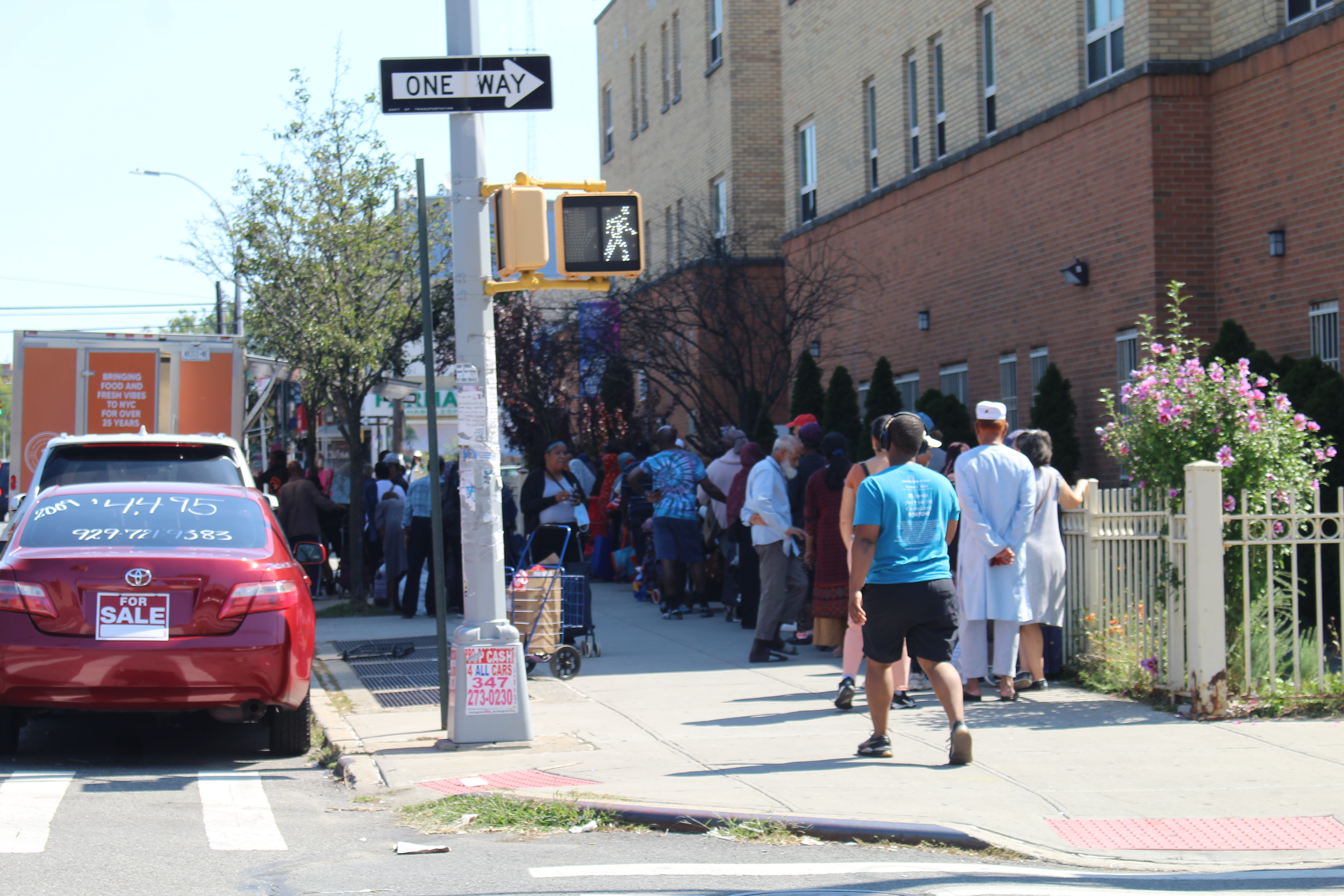 those in wait for a food giveaway