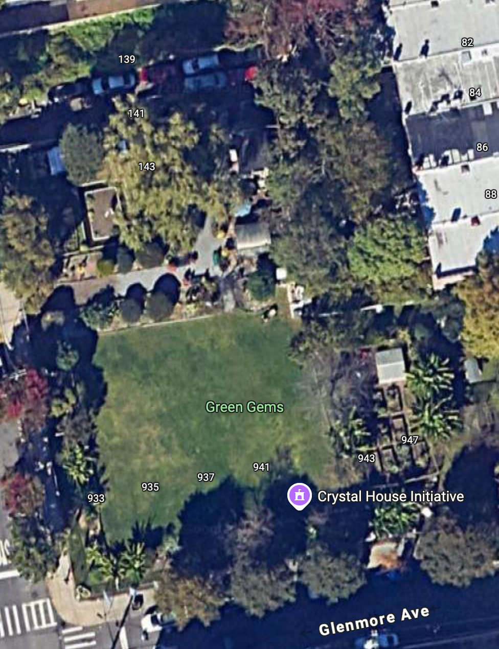 Green Gems Community Garden from above