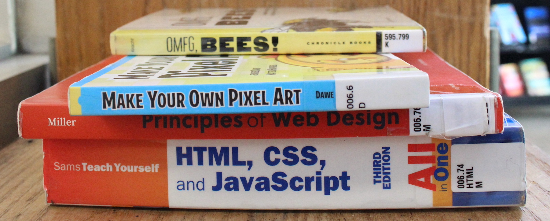 Four of the books I used to build skill for this project.